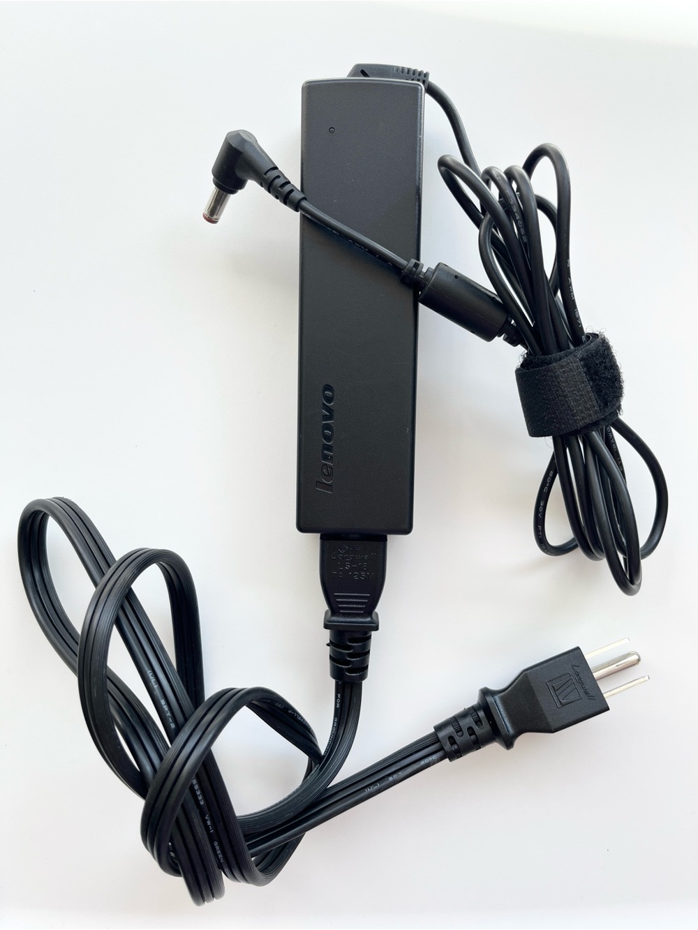 Lenovo Black AC Adapter with Right-Angle DC Plug